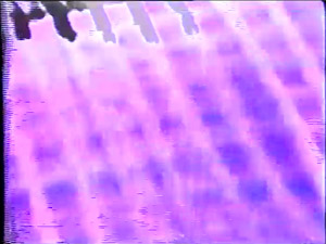 Abstract purple checkerboard pattern with video noise on borders